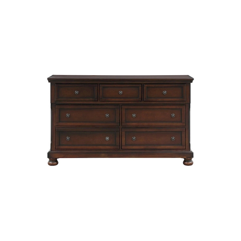 Ensemble de chambre à coucher Chelsey 4 pièces en cerisier brun traditionnel avec plateforme et rangement