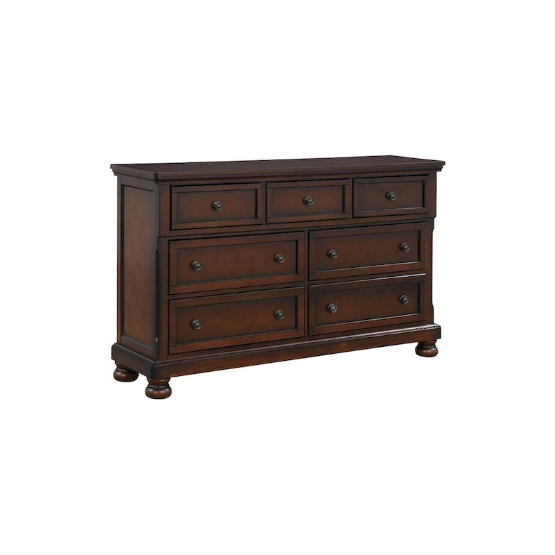 Ensemble de chambre à coucher Chelsey 4 pièces en cerisier brun traditionnel avec plateforme et rangement