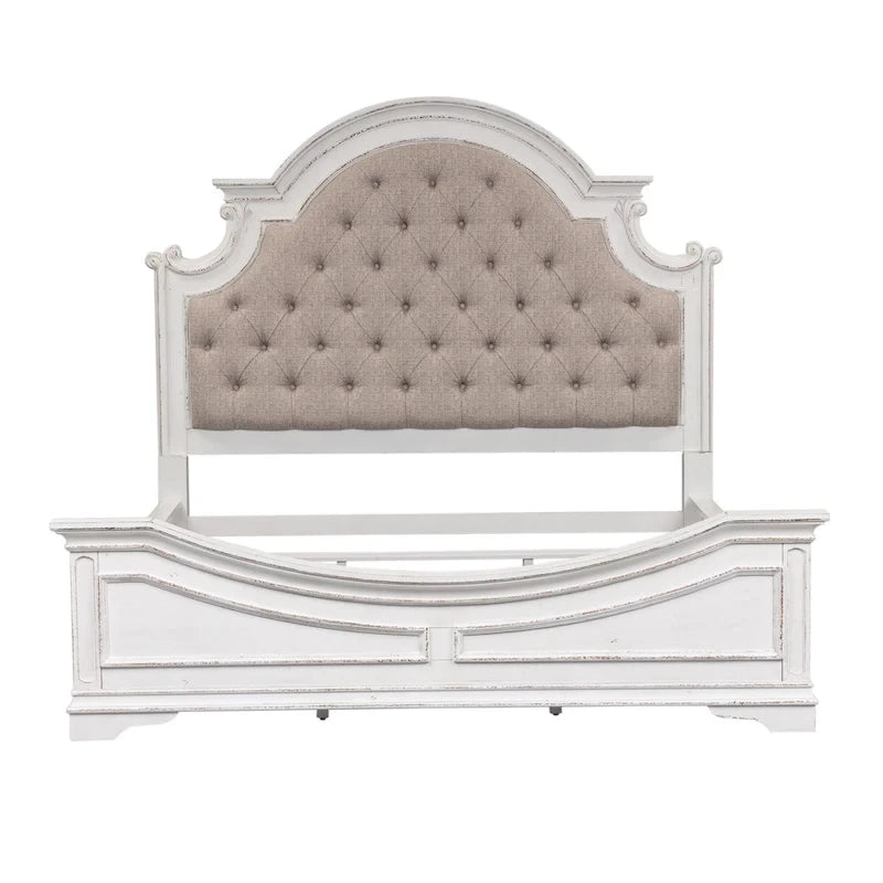 Ensemble lit rembourré, commode et miroir Magnolia Manor