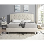Ensemble de chambre à coucher rembourré 3 pièces Astral de Roundhill Furniture, lit à oreilles capitonné avec deux tables de chevet