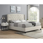 Ensemble de chambre à coucher rembourré 3 pièces Astral de Roundhill Furniture, lit à oreilles capitonné avec deux tables de chevet
