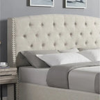 Ensemble de chambre à coucher rembourré 3 pièces Astral de Roundhill Furniture, lit à oreilles capitonné avec deux tables de chevet
