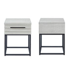 Ensemble de chambre à coucher rembourré 3 pièces Astral de Roundhill Furniture, lit à oreilles capitonné avec deux tables de chevet
