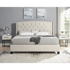 Ensemble de chambre à coucher rembourré 3 pièces Astral de Roundhill Furniture, lit à oreilles capitonné avec deux tables de chevet