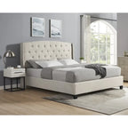Ensemble de chambre à coucher rembourré 3 pièces Astral de Roundhill Furniture, lit à oreilles capitonné avec deux tables de chevet