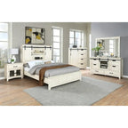 Ensemble de chambre à coucher Vilo Home Modern Western 5 pièces en bois massif blanc