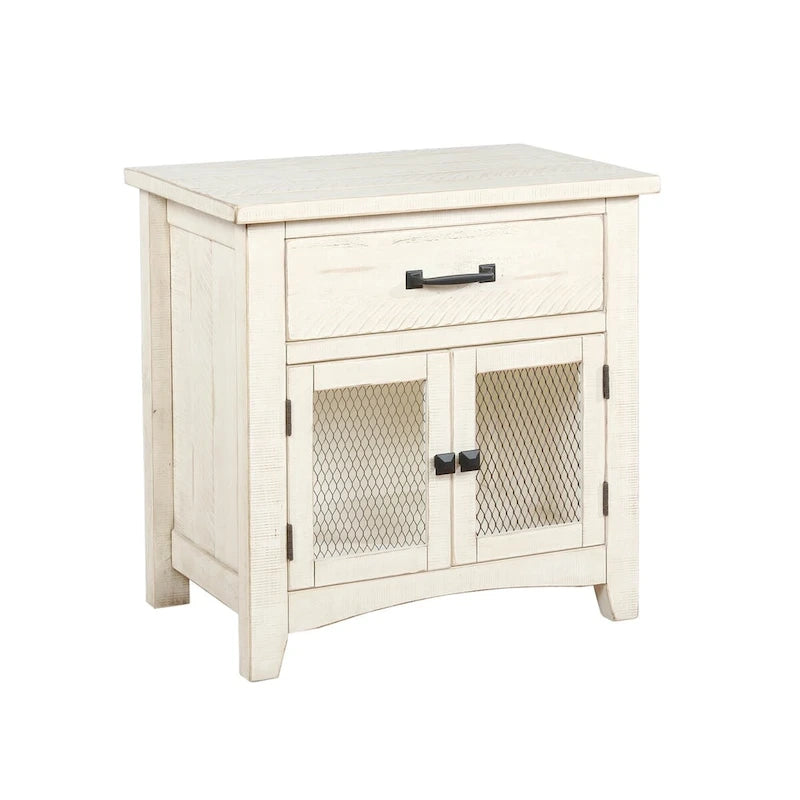 Ensemble de chambre à coucher Vilo Home Modern Western 5 pièces en bois massif blanc