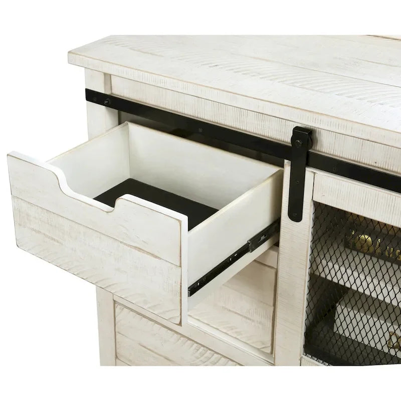 Ensemble de chambre à coucher Vilo Home Modern Western 5 pièces en bois massif blanc