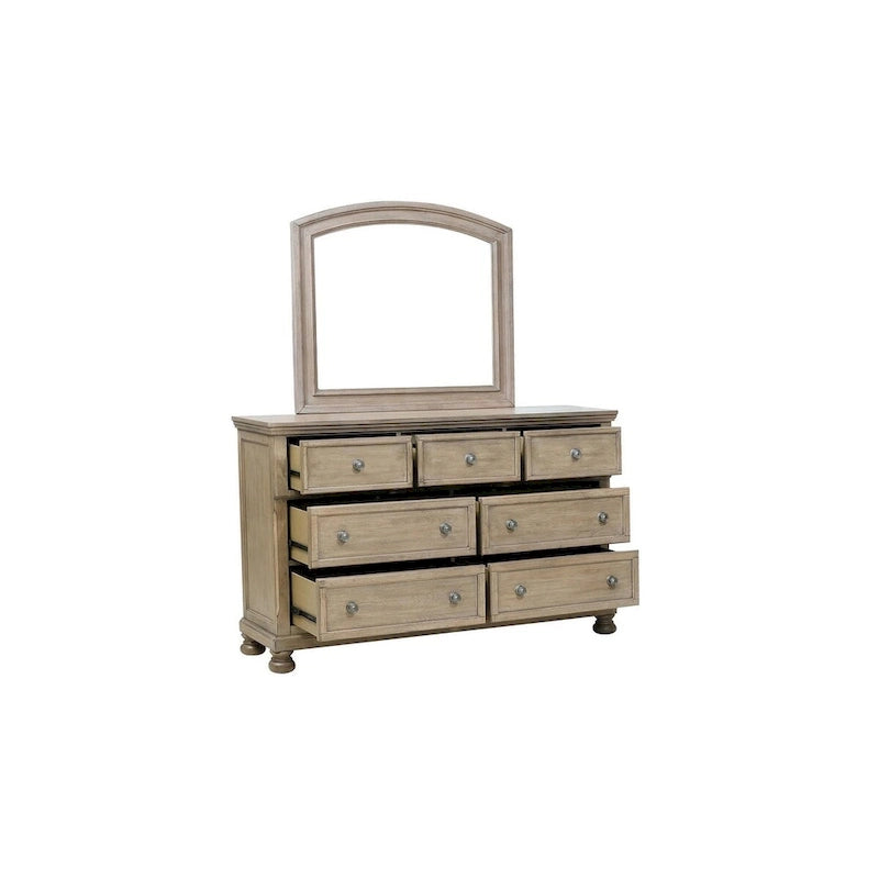 Ensemble de chambre à coucher moderne Donald 3 pièces gris avec plateforme de rangement et traîneau