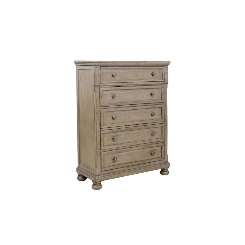 Ensemble de chambre à coucher moderne Donald 3 pièces gris avec plateforme de rangement et traîneau