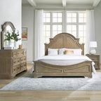 Ensemble lit à panneaux, commode et miroir Magnolia Manor
