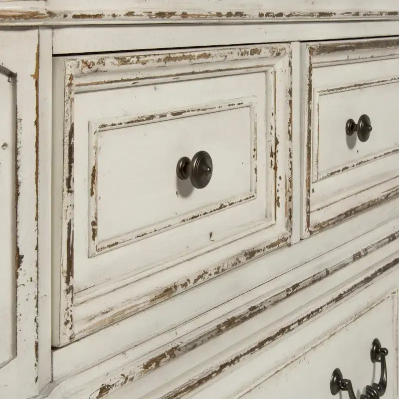 Ensemble lit à panneaux, commode et miroir Magnolia Manor