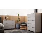 Ensemble de commode haute et commode standard Manhattan Comfort Granville en bois massif moderne (2 pièces).