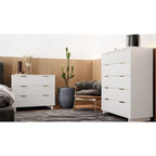 Ensemble de commode haute et commode standard Manhattan Comfort Granville en bois massif moderne (2 pièces).