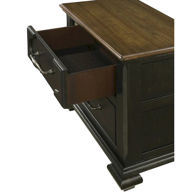 Ensemble de chambre à coucher Josalina 5 pièces, style moderne contemporain, en bois massif et placage marron, avec rangement en tissu.