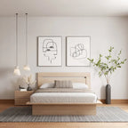 Ensemble de chambre à coucher Malibu 3 pièces avec lit, tête de lit et table de chevet