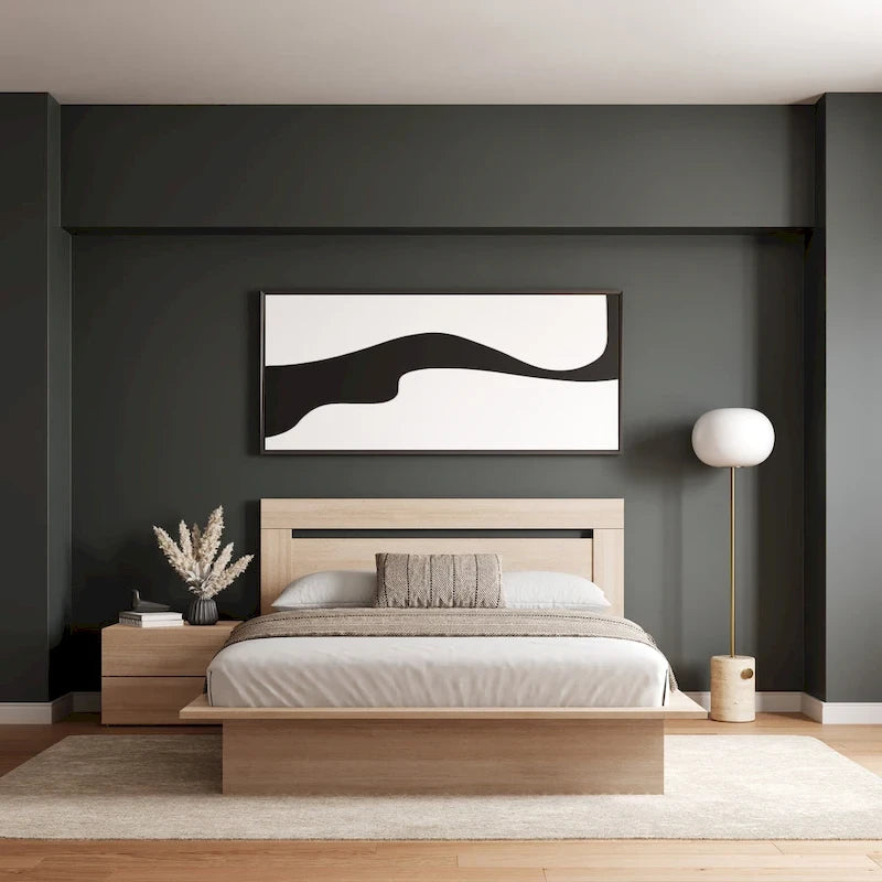 Ensemble de chambre à coucher Malibu 3 pièces avec lit, tête de lit et table de chevet