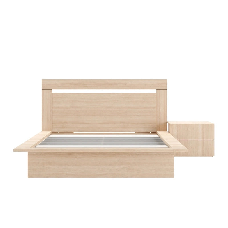Ensemble de chambre à coucher Malibu 3 pièces avec lit, tête de lit et table de chevet