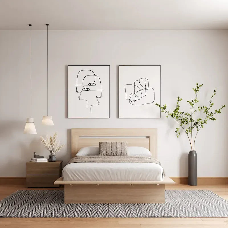 Ensemble de chambre à coucher Malibu 3 pièces avec lit, tête de lit et table de chevet