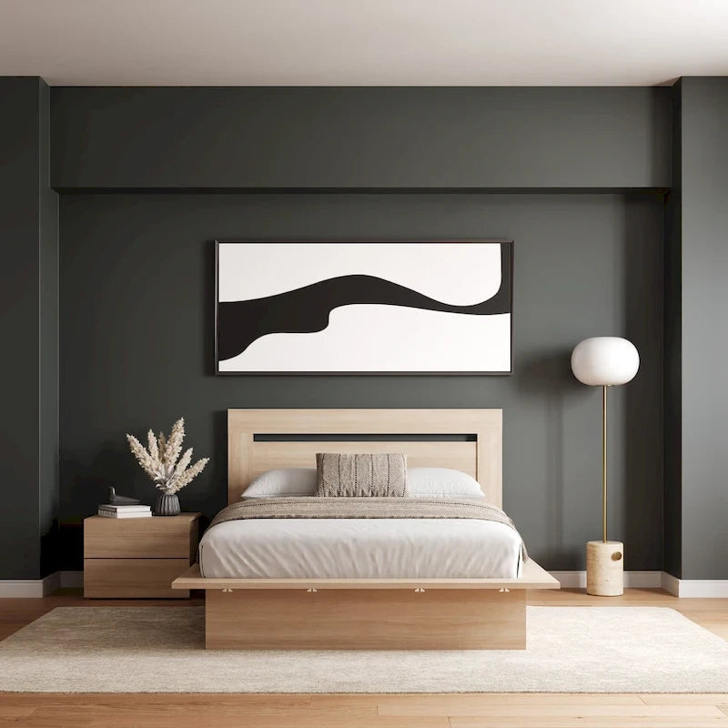 Ensemble de chambre à coucher Malibu 3 pièces avec lit, tête de lit et table de chevet