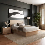 Ensemble de chambre à coucher Malibu 3 pièces avec lit, tête de lit et table de chevet