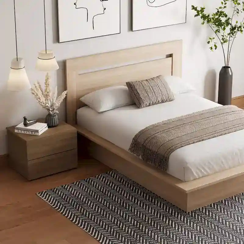 Ensemble de chambre à coucher Malibu 3 pièces avec lit, tête de lit et table de chevet