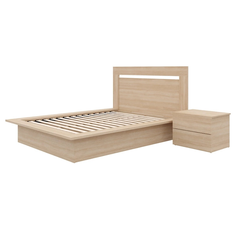 Ensemble de chambre à coucher Malibu 3 pièces avec lit, tête de lit et table de chevet