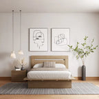 Ensemble de chambre à coucher Malibu 3 pièces avec lit, tête de lit et table de chevet