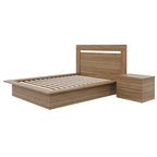 Ensemble de chambre à coucher Malibu 3 pièces avec lit, tête de lit et table de chevet