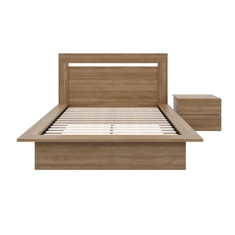 Ensemble de chambre à coucher Malibu 3 pièces avec lit, tête de lit et table de chevet