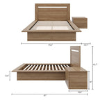 Ensemble de chambre à coucher Malibu 3 pièces avec lit, tête de lit et table de chevet