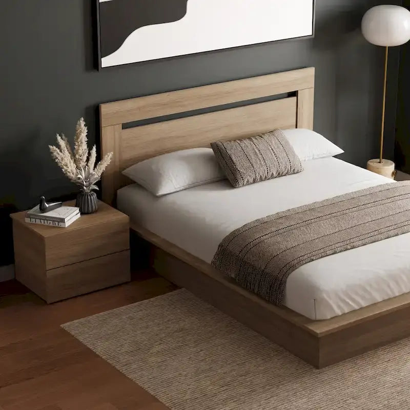Ensemble de chambre à coucher Malibu 3 pièces avec lit, tête de lit et table de chevet