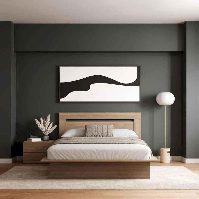 Ensemble de chambre à coucher Malibu 3 pièces avec lit, tête de lit et table de chevet