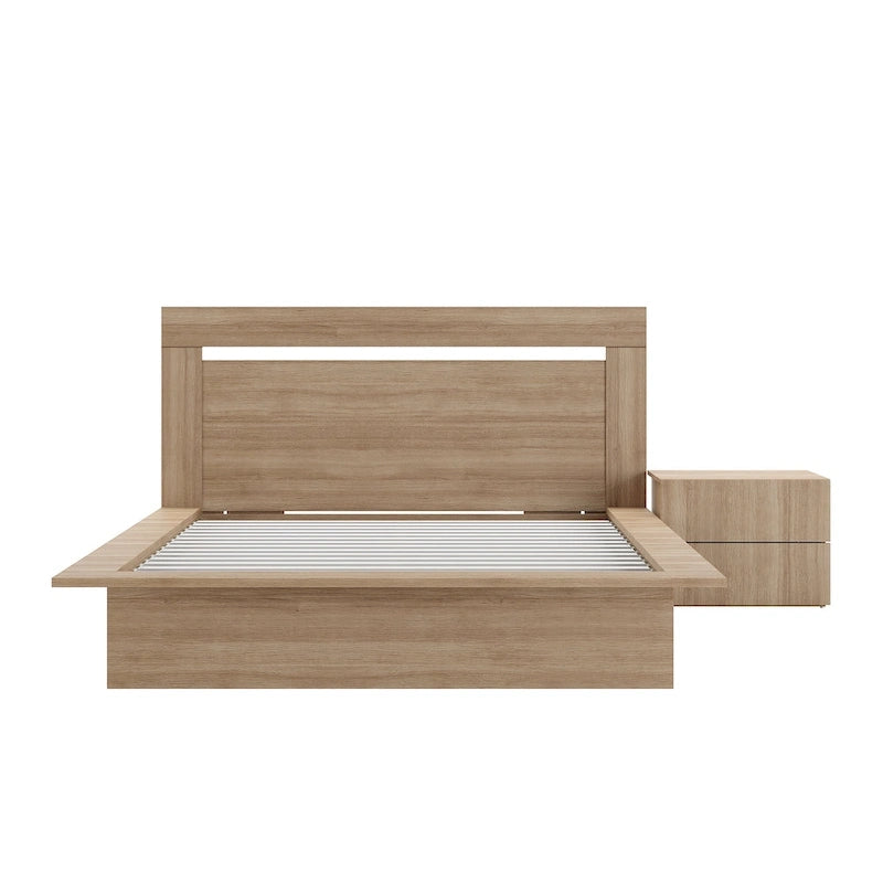 Ensemble de chambre à coucher Malibu 3 pièces avec lit, tête de lit et table de chevet