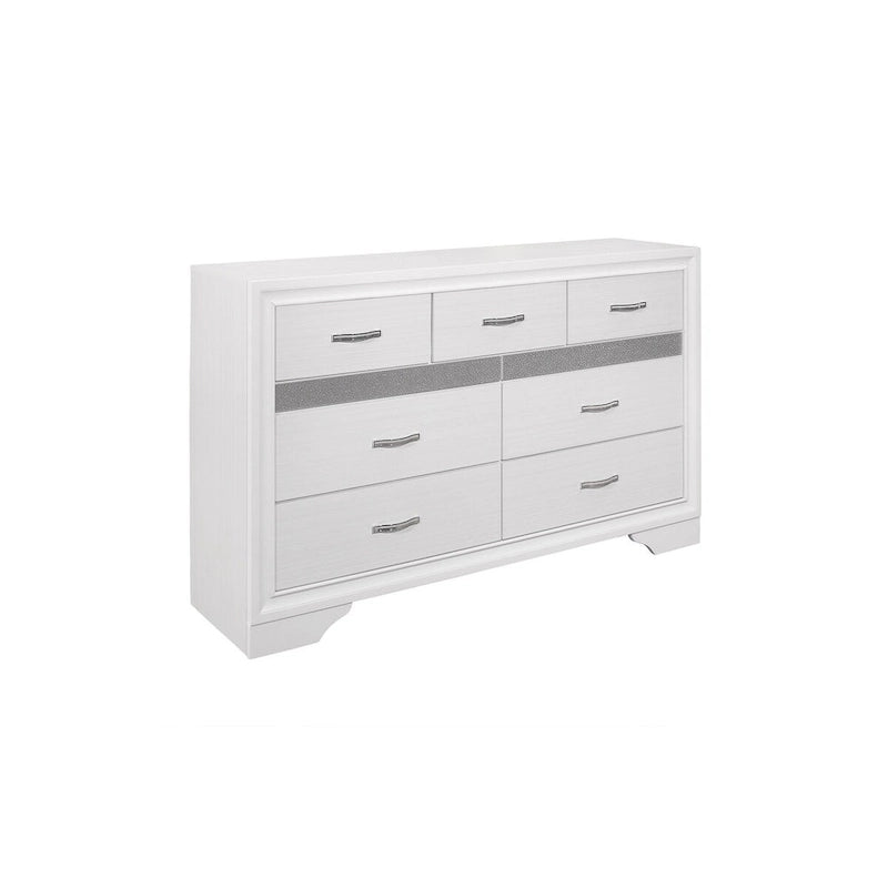 Lit plateforme de rangement Beatrice 4 pièces, moderne, blanc, recouvert de similicuir.