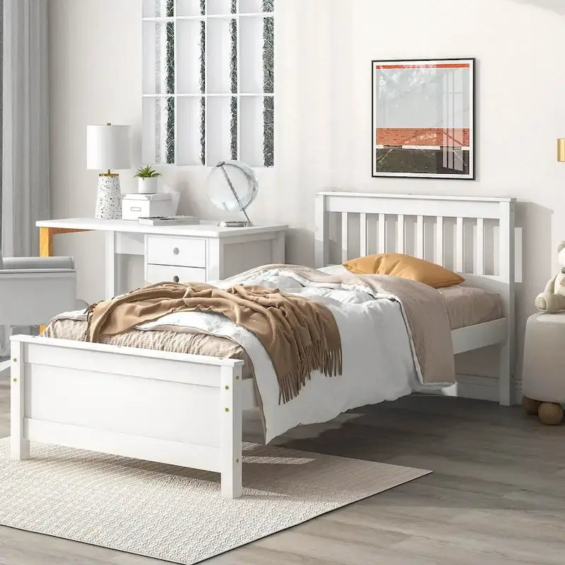 Lit avec tête et pied de lit pour enfants, adolescents et adultes, avec table de chevet