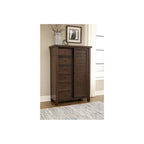 Ensemble de chambre à coucher moderne Salma 5 pièces marron avec plateforme et rangement