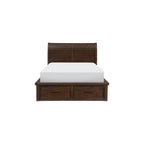 Ensemble de chambre à coucher moderne Salma 5 pièces marron avec plateforme et rangement