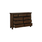 Ensemble de chambre à coucher moderne Salma 5 pièces marron avec plateforme et rangement