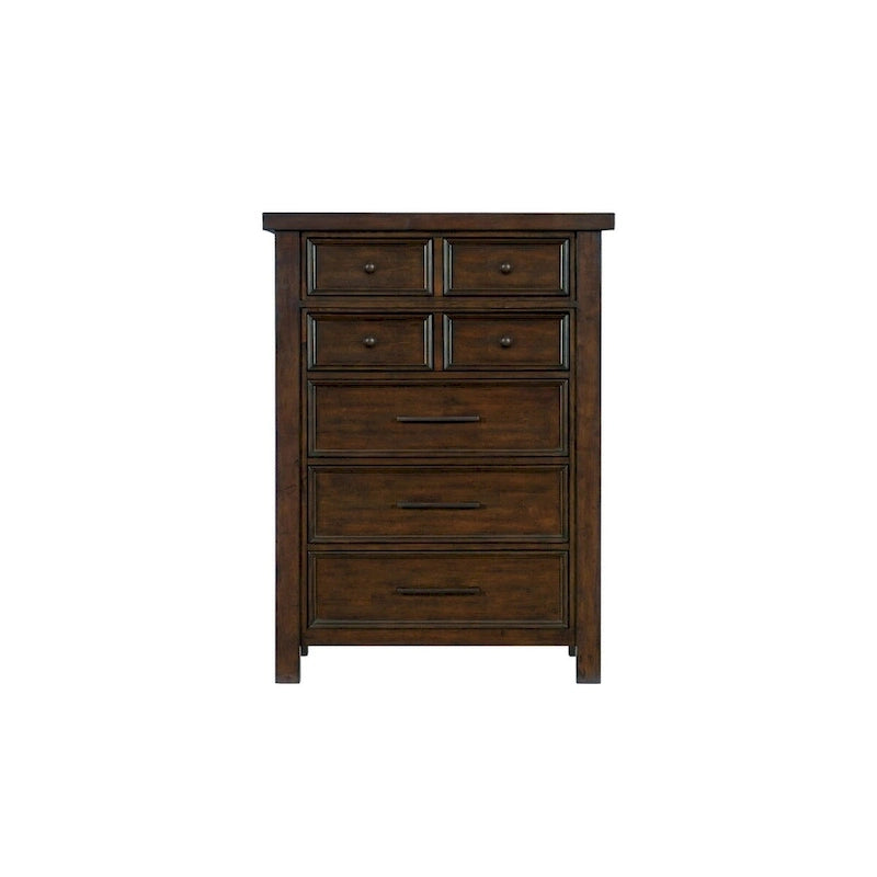 Ensemble de chambre à coucher moderne Salma 5 pièces marron avec plateforme et rangement