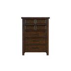 Ensemble de chambre à coucher moderne Salma 5 pièces marron avec plateforme et rangement