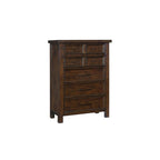 Ensemble de chambre à coucher moderne Salma 5 pièces marron avec plateforme et rangement