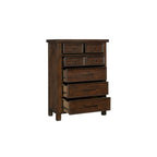 Ensemble de chambre à coucher moderne Salma 5 pièces marron avec plateforme et rangement