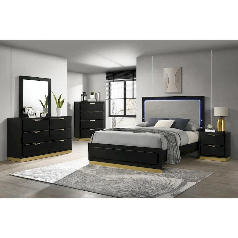 Ensemble de chambre à coucher rembourré Sophia 5 pièces
