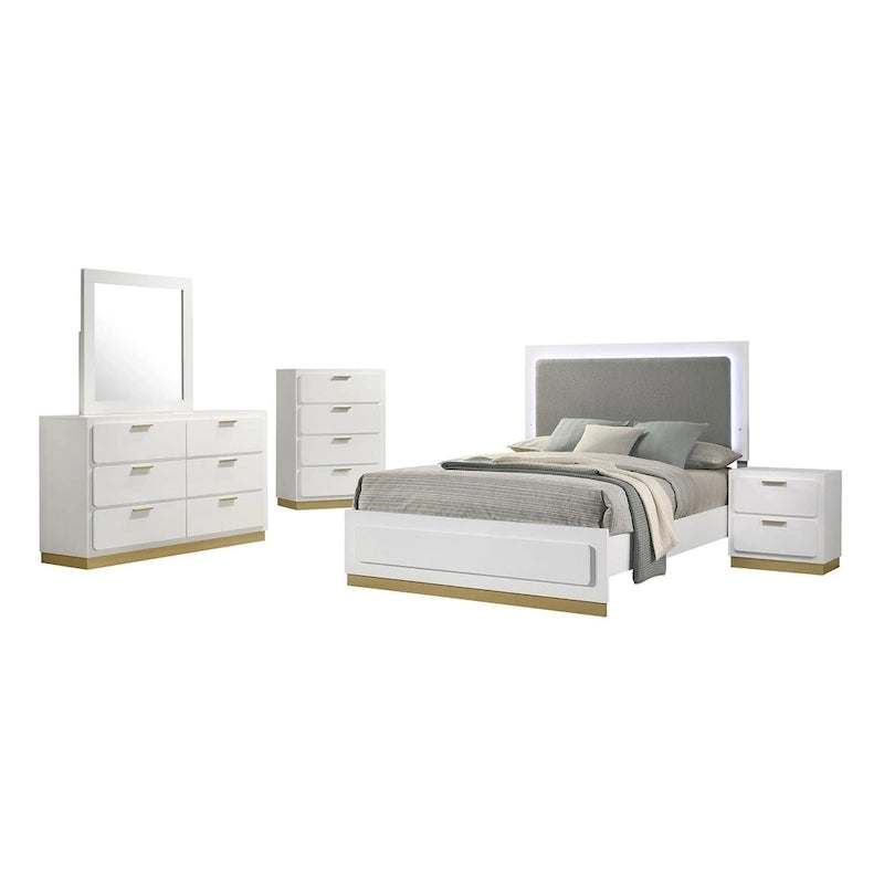 Ensemble de chambre à coucher rembourré Sophia 5 pièces