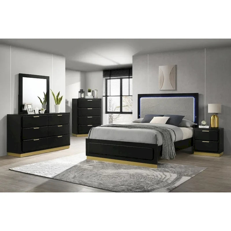 Ensemble de chambre à coucher rembourré Sophia 5 pièces