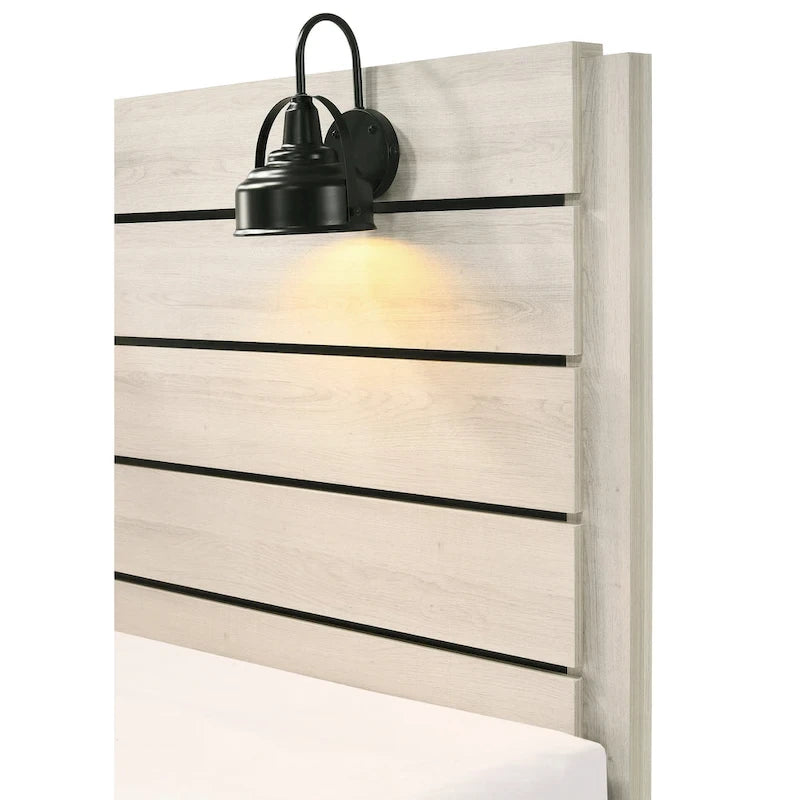 Ensemble de chambre à coucher Edyth 3 pièces avec panneaux LED blancs