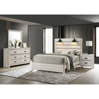 Ensemble de chambre à coucher Edyth 4 pièces avec panneaux LED blancs