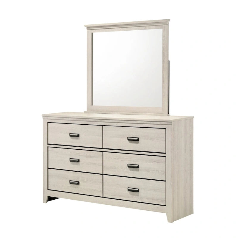 Ensemble de chambre à coucher Edyth 4 pièces avec panneaux LED blancs