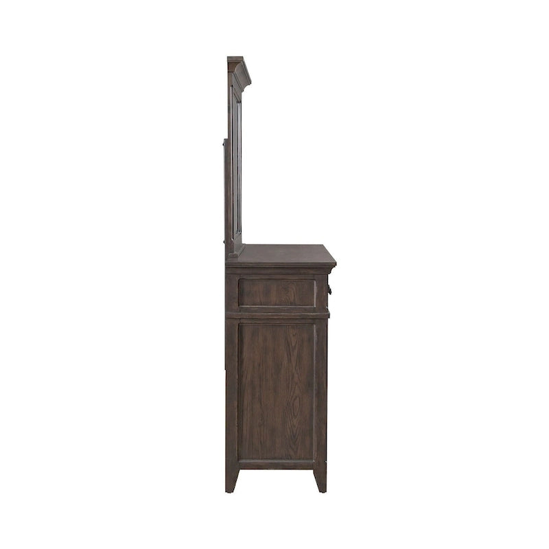 Lit, commode, miroir et table de chevet Paradise Valley Saddle Brown